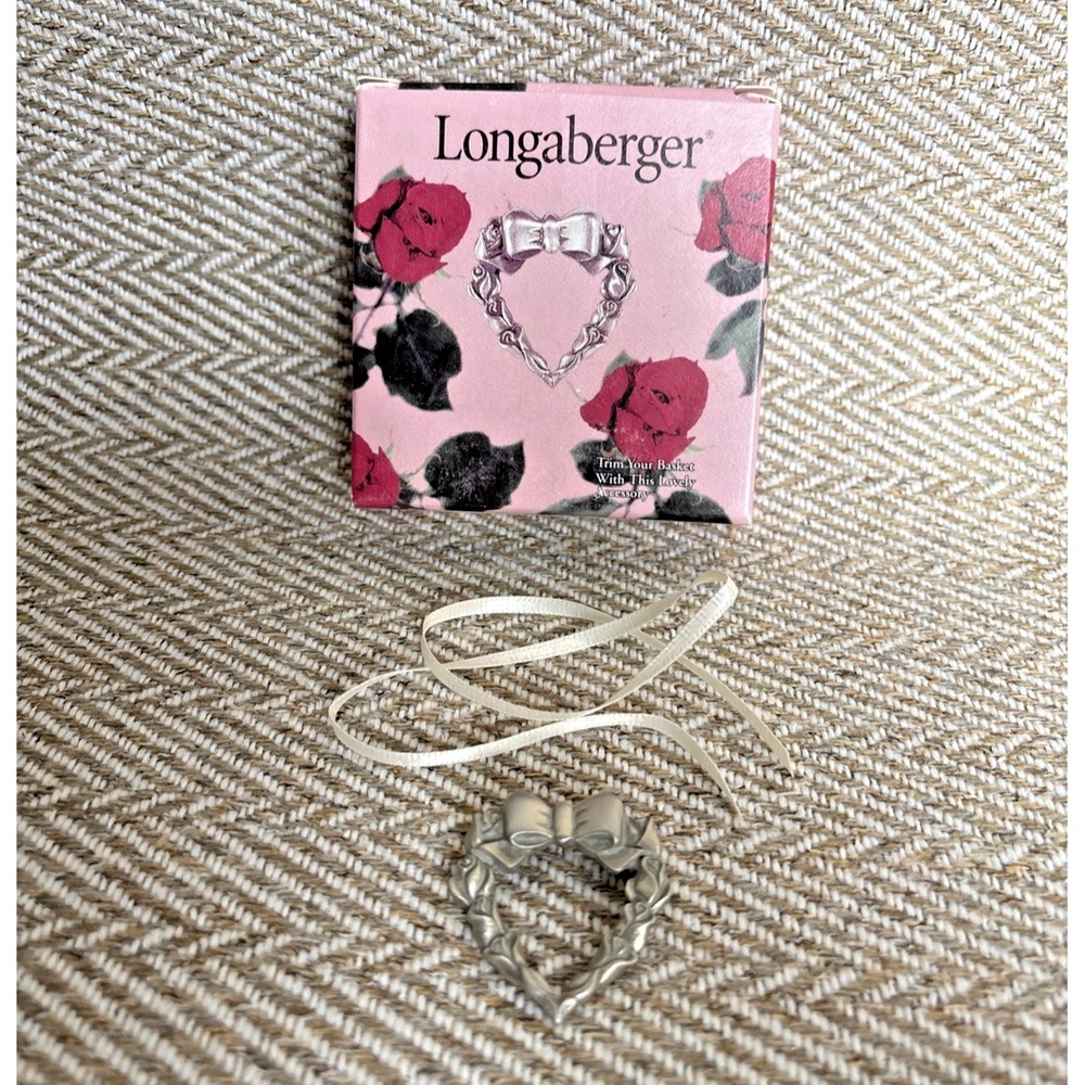 Longaberger Pewter Heart Tie-On/Pin #72761